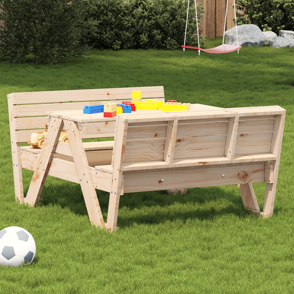 Tavolo da Picnic per Bambini 88x122x58cm Legno Massello di Pino 832601