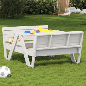 Tavolo Picnic per Bambini Bianco 88x122x58 cm Massello di Pinocod mxl 115391