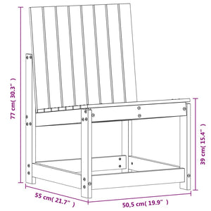 Sedia da Giardino Bianca 50,5x55x77 cm Legno Massello di Pino 832616