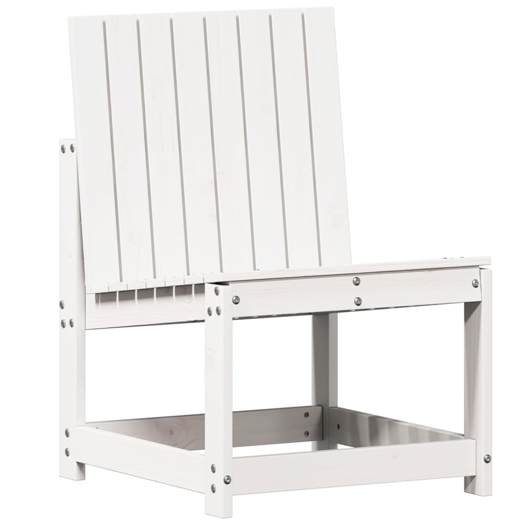 Set Salotto da Giardino 3 pz Bianco in Legno Massello di Pino 832621