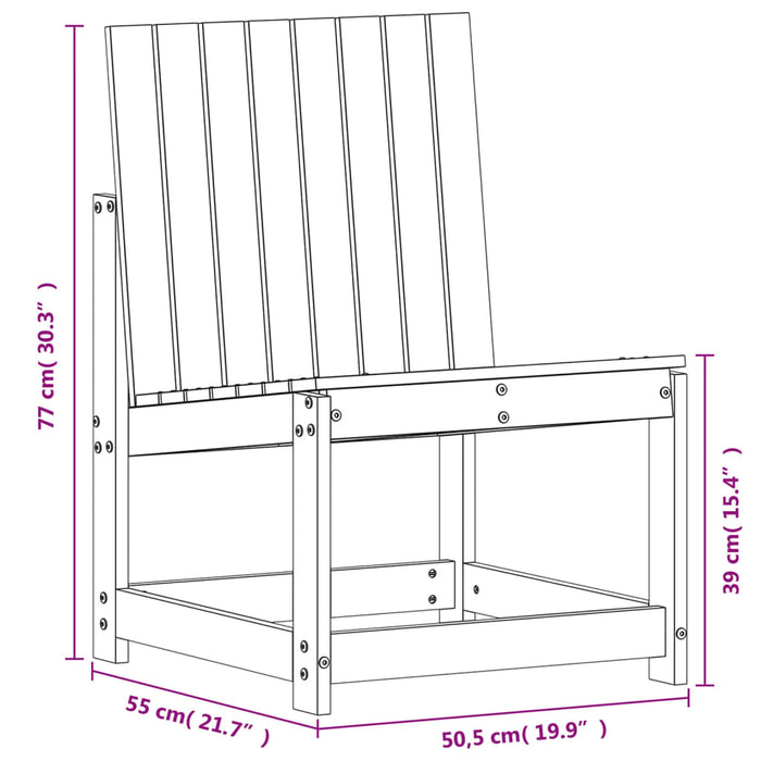 Set Salotto da Giardino 3 pz Bianco in Legno Massello di Pino 832621