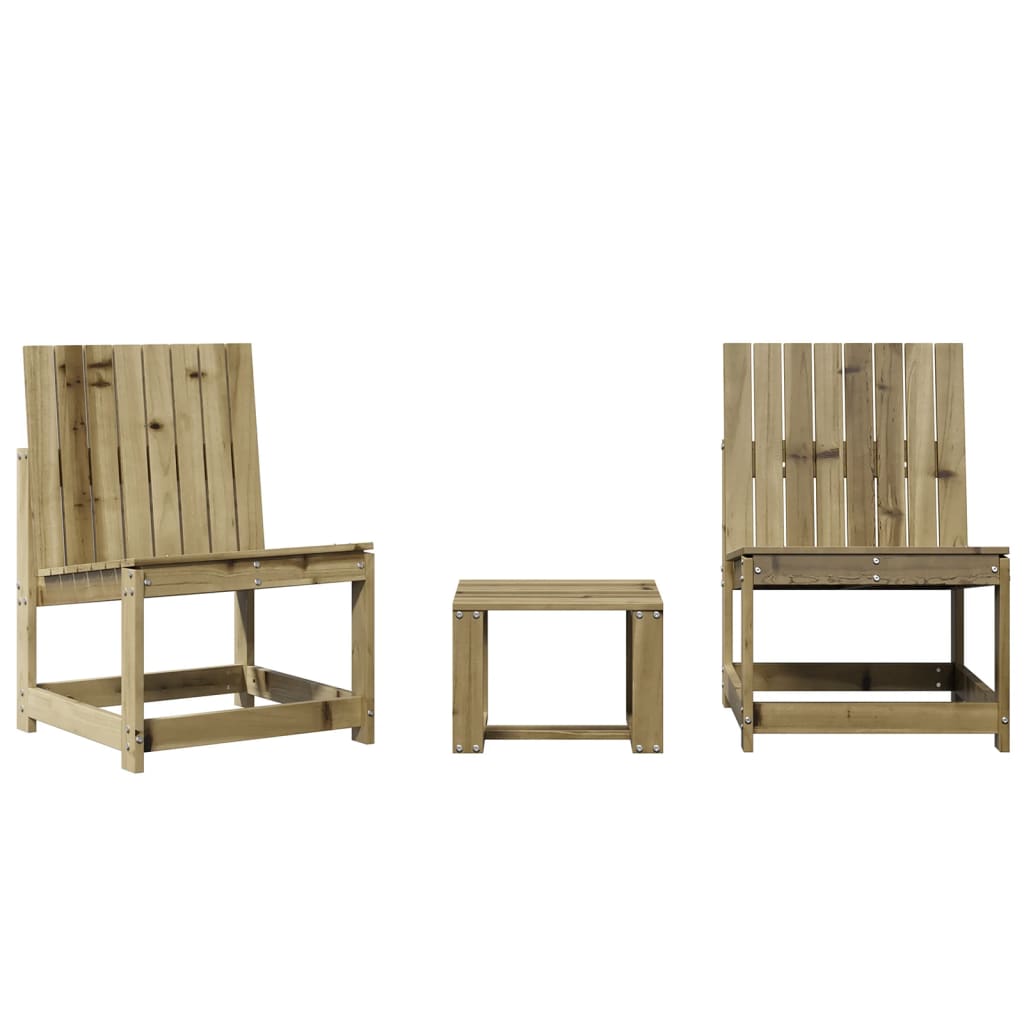 Set Salotto da Giardino 3 pz in Legno Impregnato di Pino 832624