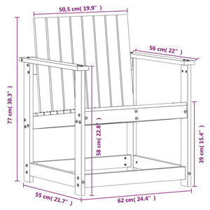 Sedia da Giardino 62x55x77 cm in Legno Massello di Douglas 832628