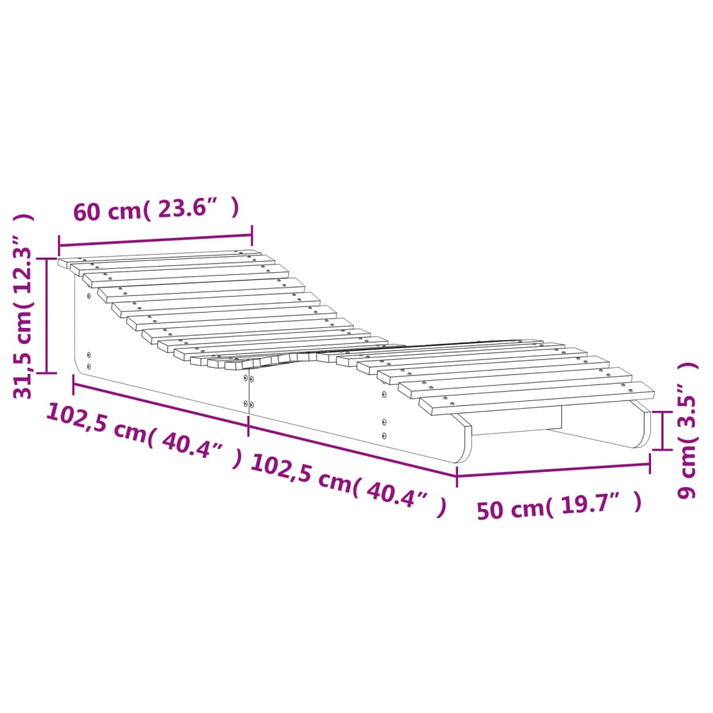 Lettini 2pz Marrone Cera 205x60x31,5 cm Legno Massello di Pino 844651