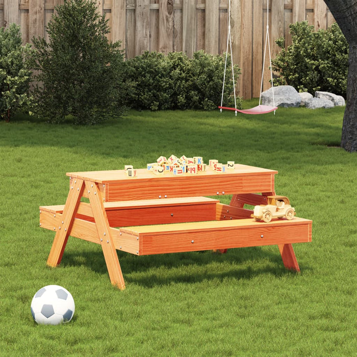 Tavolo Picnic con Sabbiera Bambini Marrone Legno Massello Pino 844655