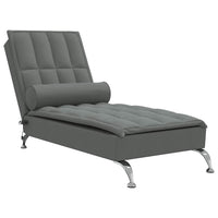 Chaise Longue Massaggi con Capezzale Grigio Scuro in Tessuto 379444