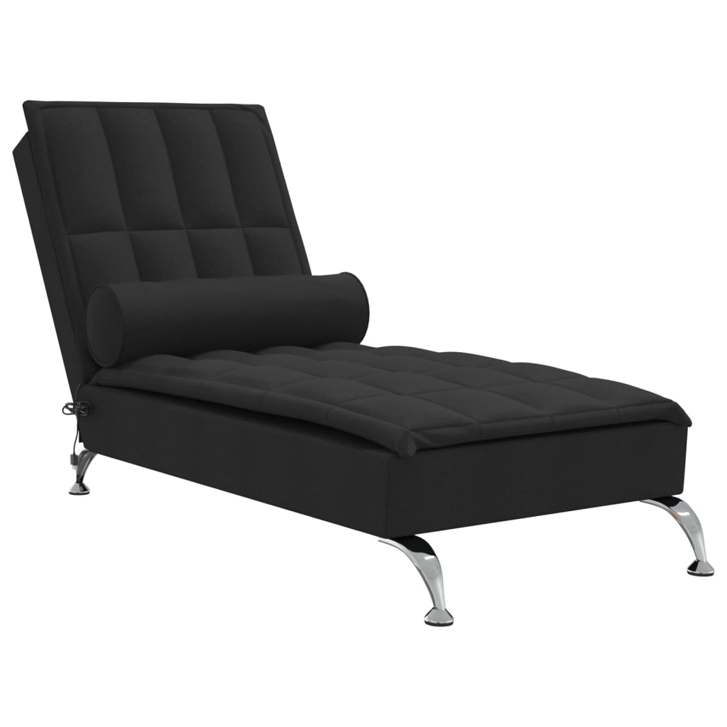 Chaise Longue Massaggi con Capezzale Nero in Tessuto 379445