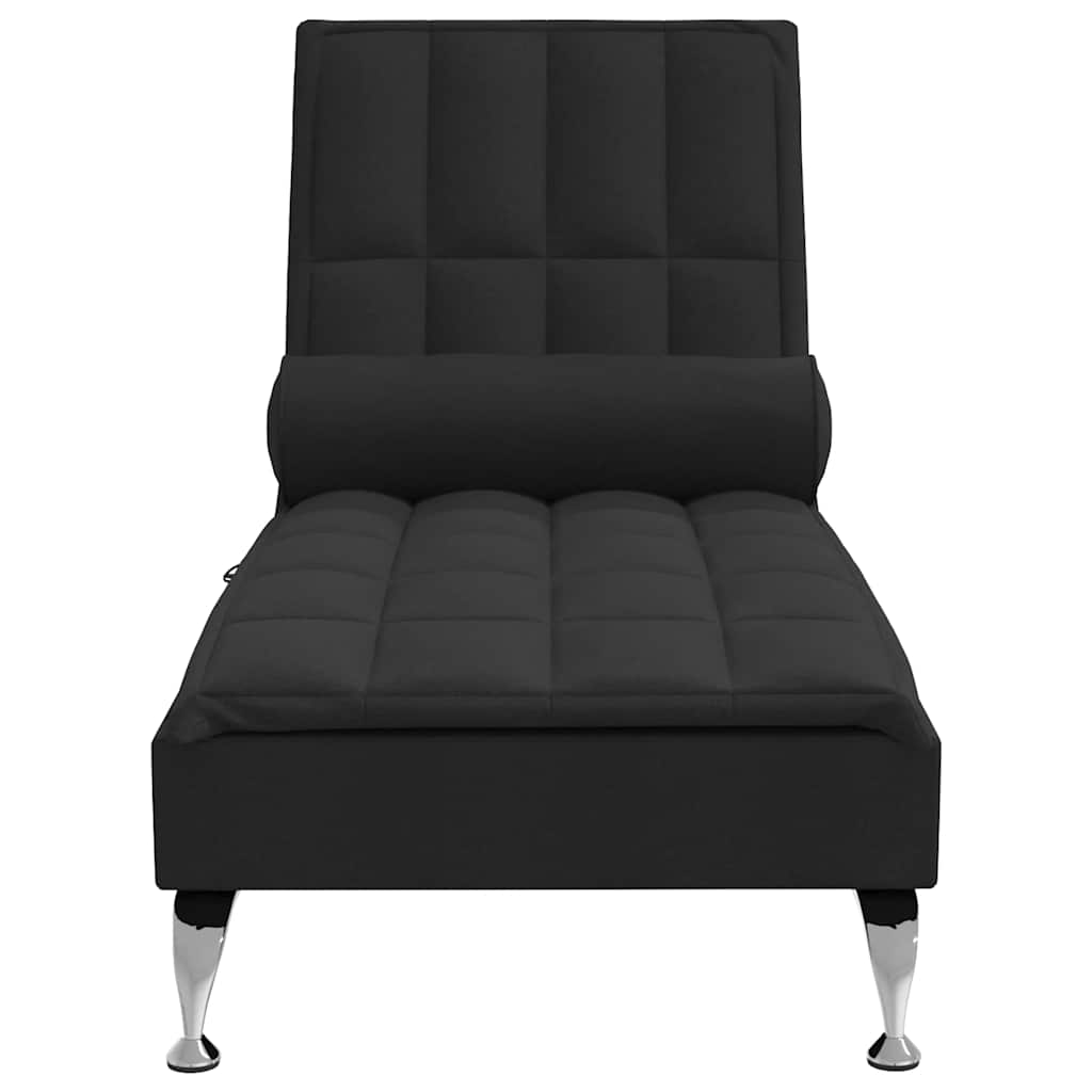 Chaise Longue Massaggi con Capezzale Nero in Tessuto 379445