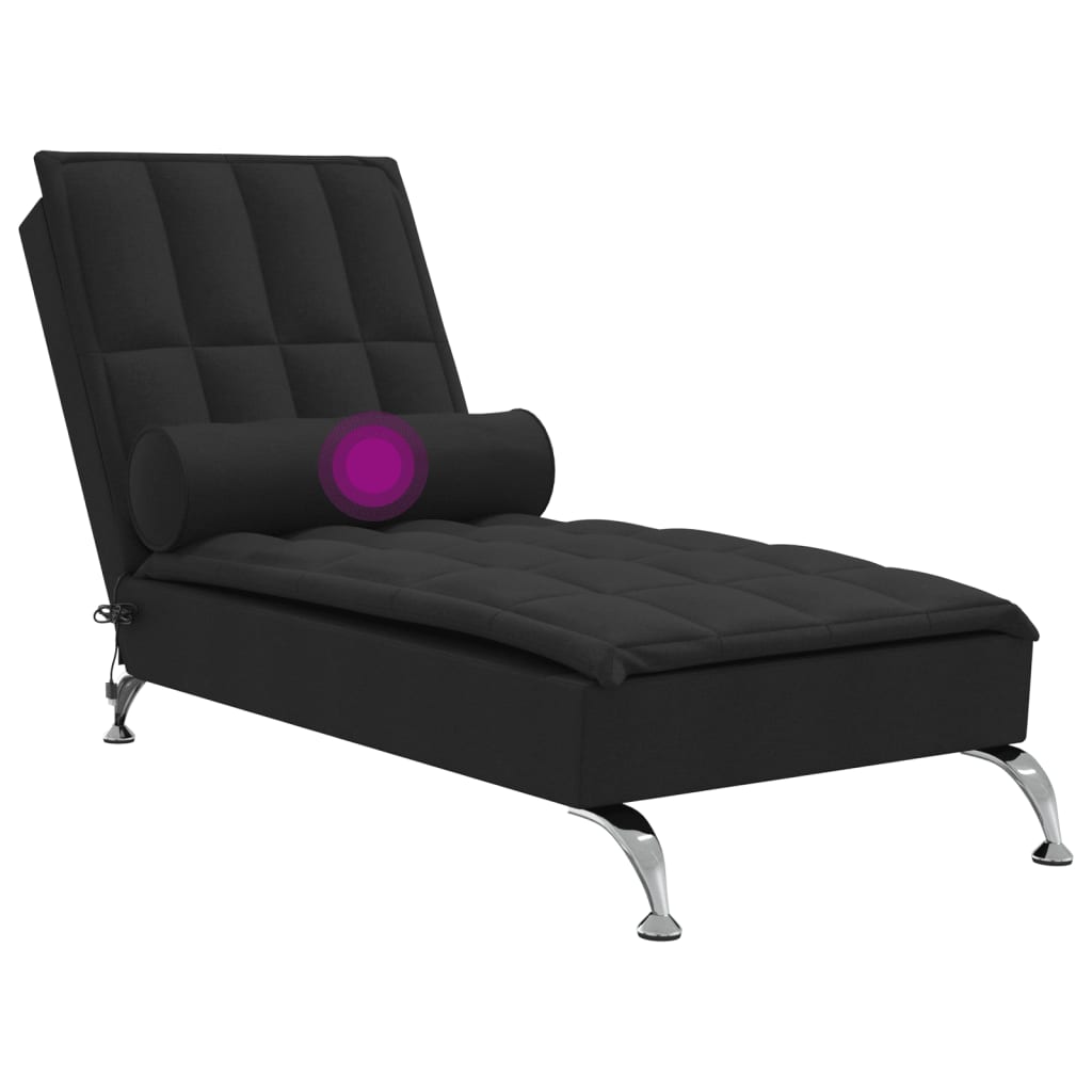 Chaise Longue Massaggi con Capezzale Nero in Tessuto 379445