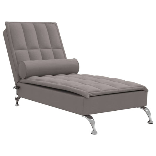 Chaise Longue Massaggi con Capezzale Tortora in Tessuto 379447