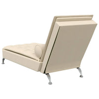 Chaise Longue Massaggi con Capezzale Crema in Tessuto 379448