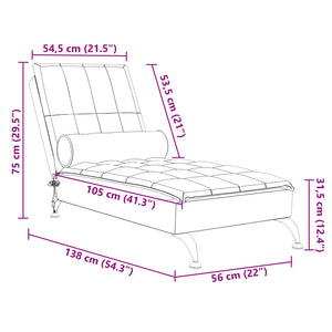 Chaise Longue Massaggi con Capezzale Crema in Tessuto 379448