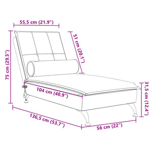 Chaise Longue Massaggi con Cuscino a Rullo Giallo in Velluto 379456