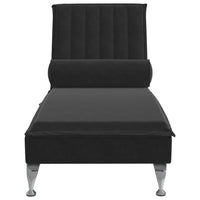 Chaise Longue Massaggi con Cuscino a Rullo Nero in Velluto 379464