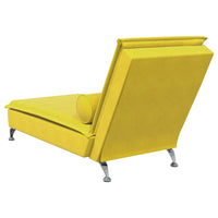 Chaise Longue Massaggi con Cuscino a Rullo Giallo in Velluto 379465