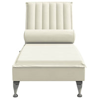 Chaise Longue Massaggi con Cuscino a Rullo Crema in Velluto 379466