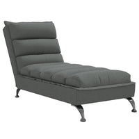 Chaise Longue con Cuscini Grigio Scuro in Tessuto 379469