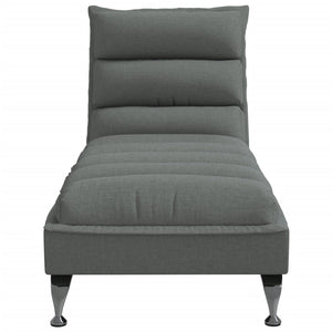 Chaise Longue con Cuscini Grigio Scuro in Tessuto 379469