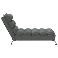 Chaise Longue con Cuscini Grigio Scuro in Tessuto 379469