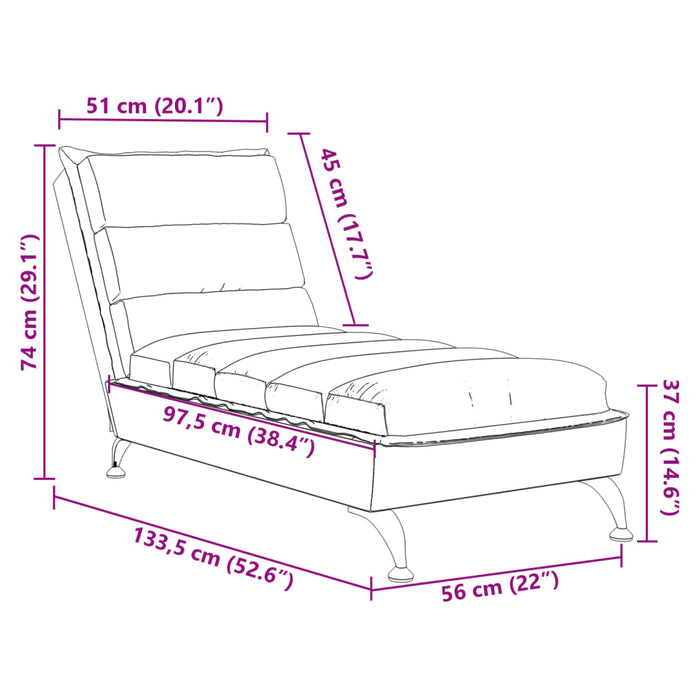 Chaise Longue con Cuscini Grigio Scuro in Tessuto 379469