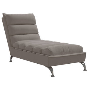 Chaise Longue con Cuscini Tortora in Tessuto 379472