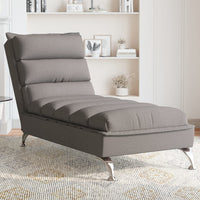 Chaise Longue con Cuscini Tortora in Tessuto 379472