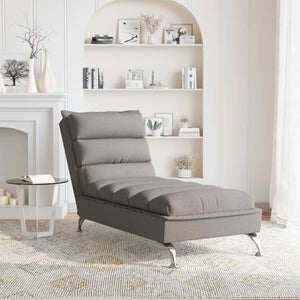 Chaise Longue con Cuscini Tortora in Tessuto 379472