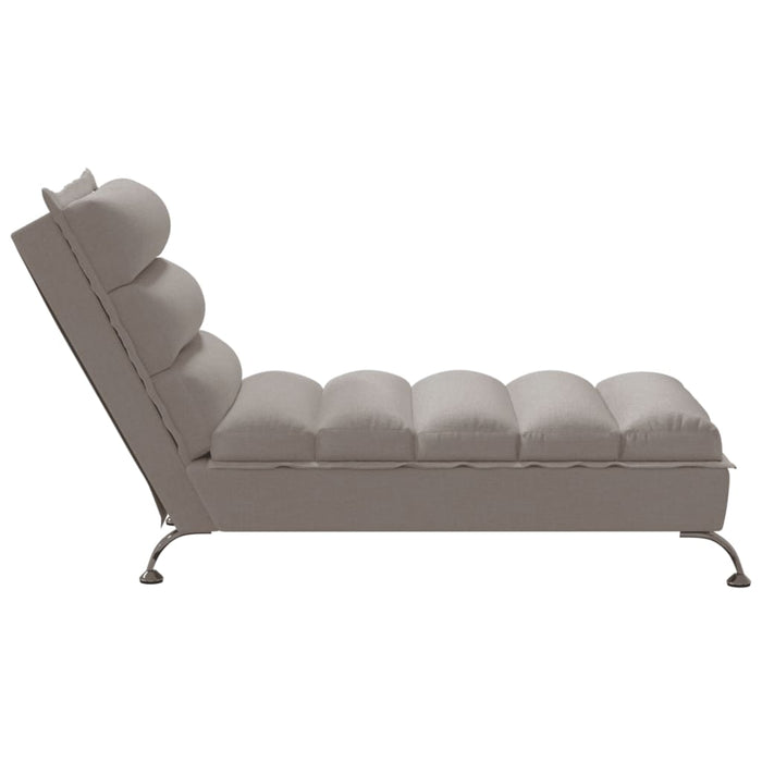 Chaise Longue con Cuscini Tortora in Tessuto 379472