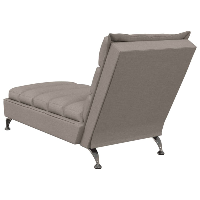 Chaise Longue con Cuscini Tortora in Tessuto 379472