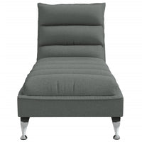 Chaise Longue Massaggi con Cuscini Grigio Scuro in Tessuto 379476