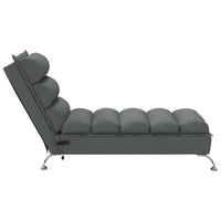 Chaise Longue Massaggi con Cuscini Grigio Scuro in Tessuto 379476