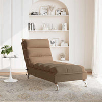 Chaise Longue Massaggi con Cuscini Marrone in Tessuto 379478