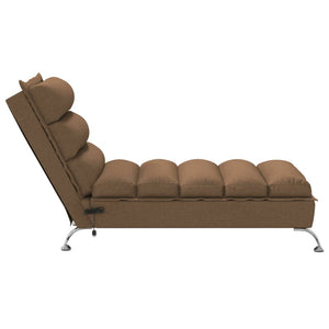 Chaise Longue Massaggi con Cuscini Marrone in Tessuto 379478