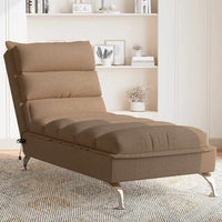 Chaise Longue Massaggi con Cuscini Marrone in Tessuto 379478