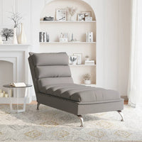 Chaise Longue Massaggi con Cuscini Tortora in Tessuto 379479