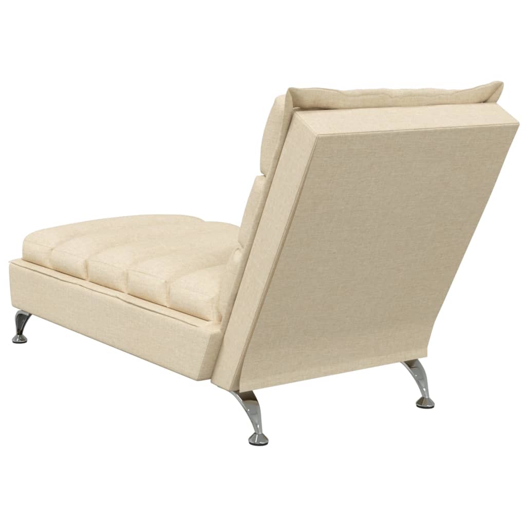 Chaise Longue Massaggi con Cuscini Crema in Tessuto 379480