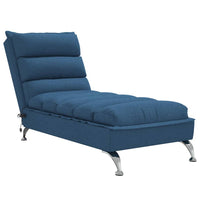 Chaise Longue Massaggi con Cuscini Blu in Tessuto 379481