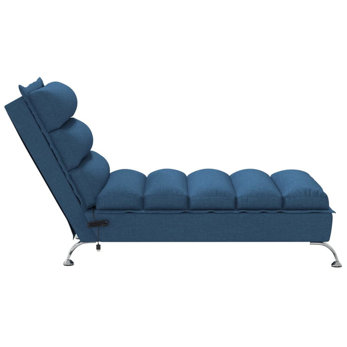 Chaise Longue Massaggi con Cuscini Blu in Tessuto 379481