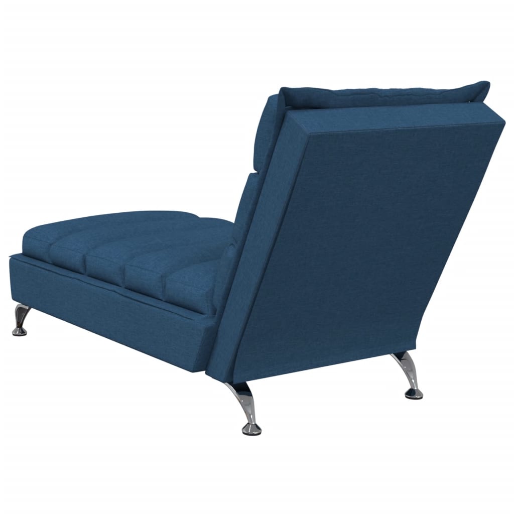 Chaise Longue Massaggi con Cuscini Blu in Tessuto 379481