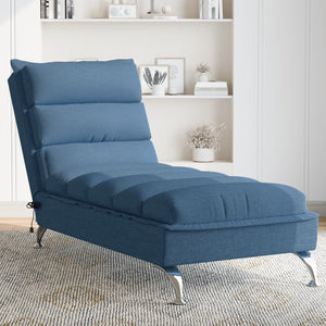 Chaise Longue Massaggi con Cuscini Blu in Tessuto 379481