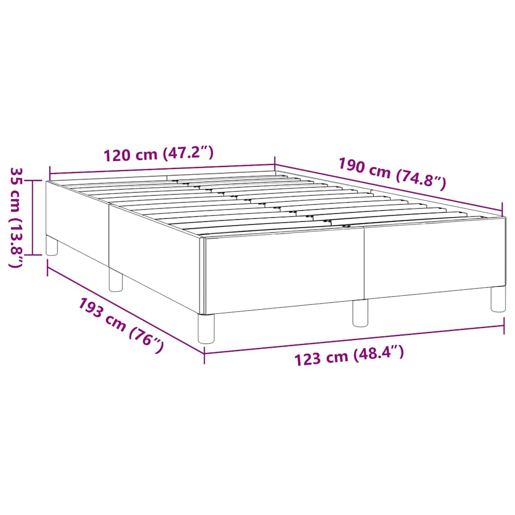 Giroletto senza Materasso Grigio Scuro 120x190 cm in Tessuto 379516