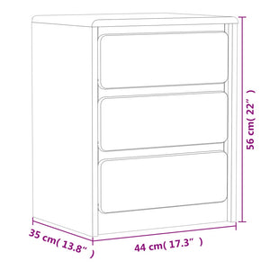 Comodino SAUDA Rovere 44x35x56 cm in Legno Massello di Pino 377594