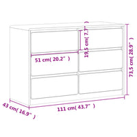 Cassettiera SAUDA Rovere 111x43x73,5 cm cm Legno Massello Pino 377596