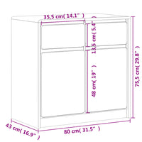 Credenza SAUDA 80x43x75,5 cm in Legno Massello di Pino 377600