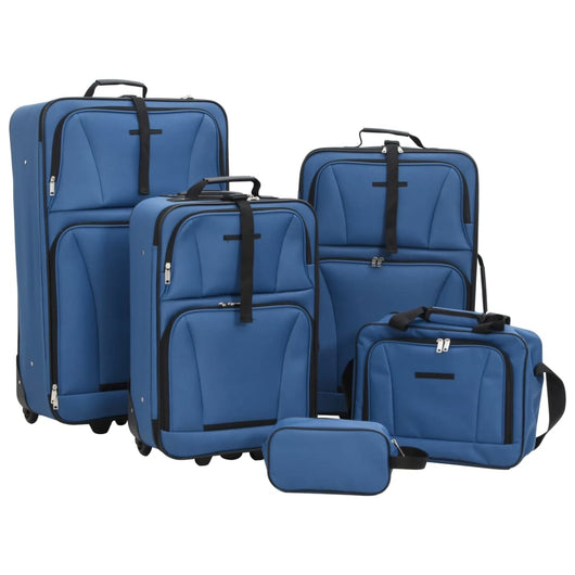 Set Valigie da Viaggio 5 pz Blu in Tessuto 4002829