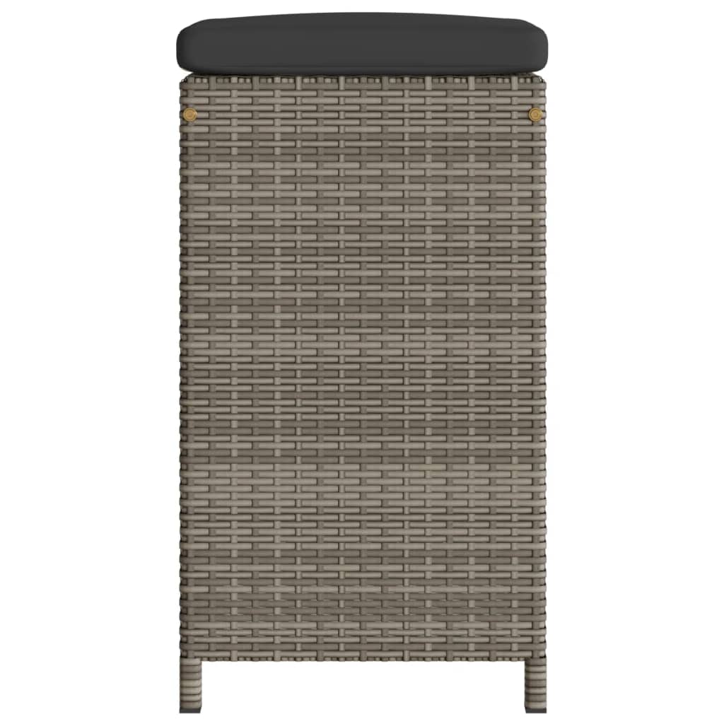 Sgabelli da Bar con Cuscini 2 pz Grigi in Polyrattan 368687