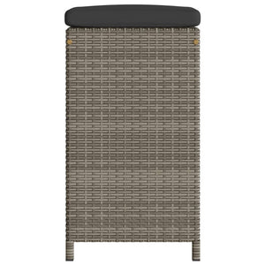 Sgabelli da Bar con Cuscini 2 pz Grigi in Polyrattan 368687