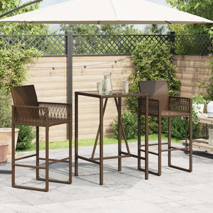 Tavolo da Bar da Esterno Marrone 70x70x110 cm in Polyrattan 368694