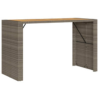 Tavolo Giardino Piano in Acacia Grigio 185x80x110 cm Polyrattancod mxl 93355