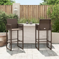 Sgabelli da Bar da Giardino 2 pz in Polyrattan Marrone 368703